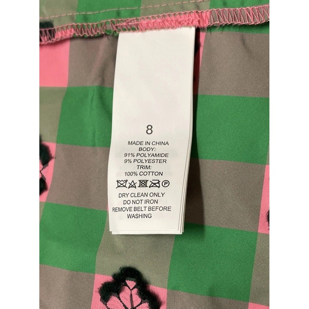 NWT Kate Spade‎ New York Green Pink Plaid Gingham Dress Women's 8 MSRP $598 - Picture 11 of 11